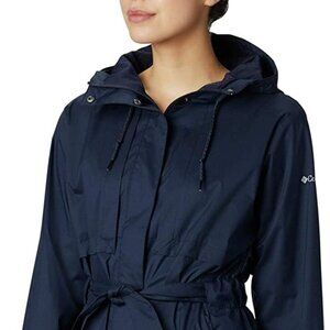 Columbia Women's Black Hooded Outdoor Rain Pardon My Trench Jacket Size S